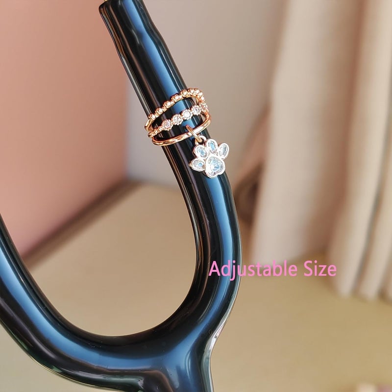 ESWEUOOM Bling Rhinestone Stethoscope Charms Set for nurses, Cute Unique Butterfly Stethoscope Id Name Tag for Doctor Nurse Student Veterinarians pediatrics, Decorative Personalized Nursing Graduation RN Medical Worker Nurse Accessories - Image 2